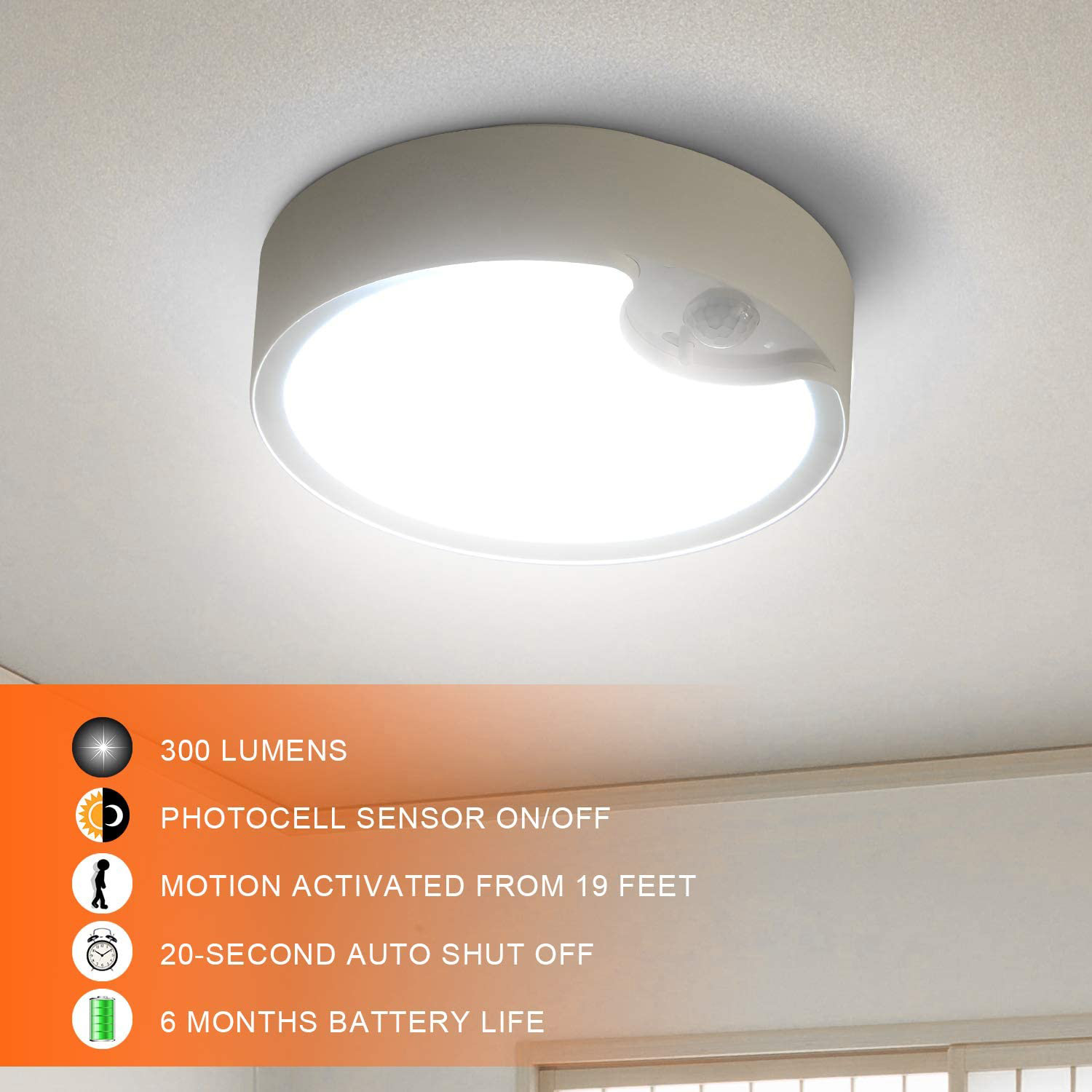 Luces de techo con sensor de m - Motion Sensor Light reseña y precio